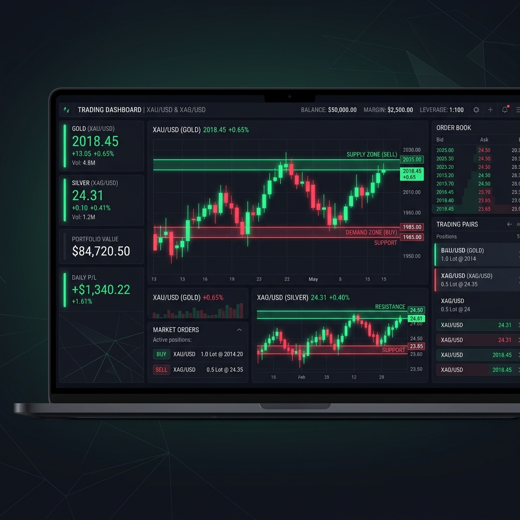 MetalsBot Trading Dashboard Preview